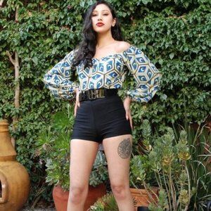 Moon Tiles Peasant Top